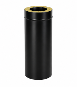 Rura izolowana L=1000 mm malowana na czarno RAL9005 0,5 mm, 130/190