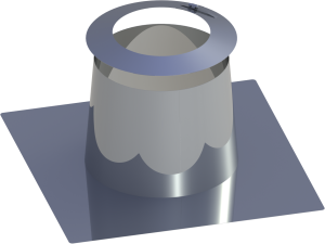 Przejście dachowe z kołnierzem 130/180mm/płaski/aluminium