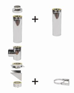 Komin izolowany wiszący 1,0 mm /fi 130/190/2 rury