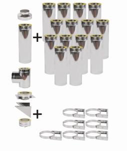 Komin izolowany wiszący 1,0 mm /fi 180/240/15 rur