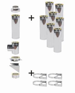 Komin izolowany wiszący 1,0 mm /fi 200/260/8 rur