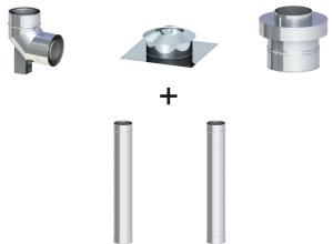 Komin koncentryczny ϕ 60/100, 2 rury