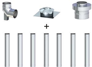 Komin koncentryczny ϕ 60/100, 7 rur