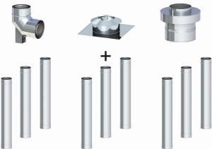 Komin koncentryczny ϕ 60/100, 9 rur