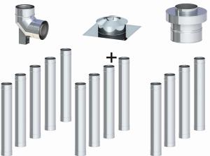 Komin koncentryczny ϕ 60/100, 13 rur
