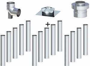Komin koncentryczny ϕ 60/100, 14 rur